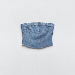 Zara Denim Bustier Top